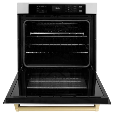 ZLINE 30" Autograph Edition Professional True Convection Single Wall Oven, Air Fry, Self Clean, Stainless Steel, Champagne Bronze WASZ-30-CB