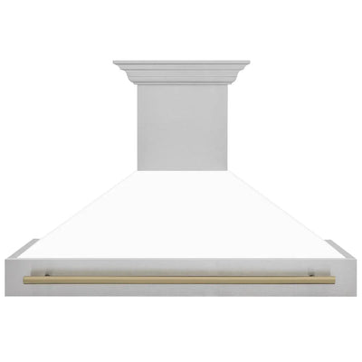 ZLINE 48" Autograph DuraSnow White Range Hood 8654SNZ-WM48-CB