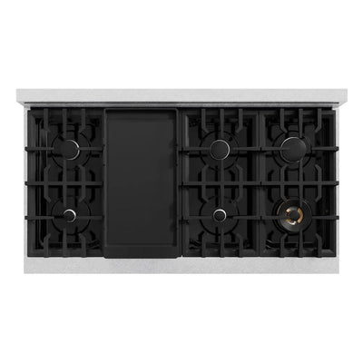 ZLINE 48" Dual Fuel Range, Gas Cooktop, Electric Convection Oven DuraSnow® Stainless Steel, CDRS-48