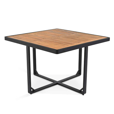 9-Pieces Acacia Wood Patio Dining Set, Space Saving Outdoor Patio Set,