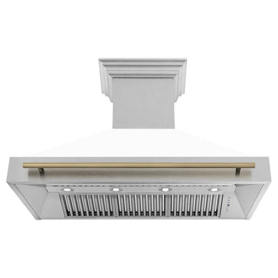 ZLINE 48" Autograph DuraSnow White Range Hood 8654SNZ-WM48-CB