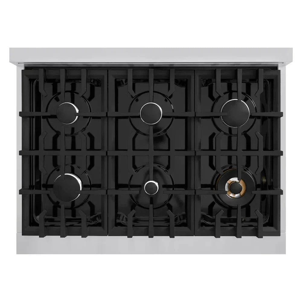 ZLINE 36" Dual Fuel Range, Gas Cooktop, Electric Convection Oven Stainless Steel, CDR36