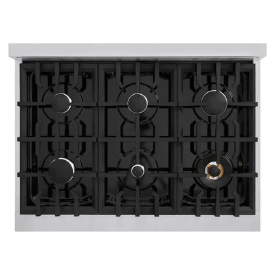 ZLINE 36" Dual Fuel Range, Gas Cooktop, Electric Convection Oven Stainless Steel, CDR36