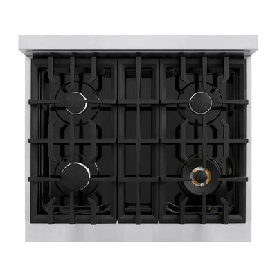 ZLINE 30" Dual Fuel Range, Gas Cooktop, Electric Convection Oven Stainless Steel, CDR30