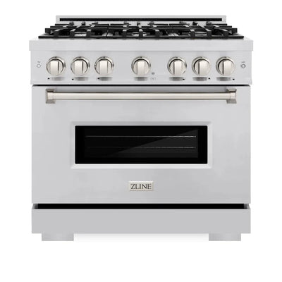 ZLINE 36" Dual Fuel Range, Gas Cooktop, Electric Convection Oven Stainless Steel, CDR36