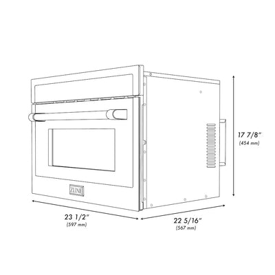 ZLINE 30" Oven ASW30 & Microwave MWO24 Bundle, 2KP-MW24-AWS30