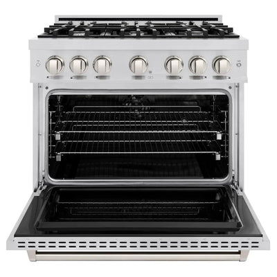 ZLINE 36" Dual Fuel Range, Gas Cooktop, Electric Convection Oven Stainless Steel, CDR36