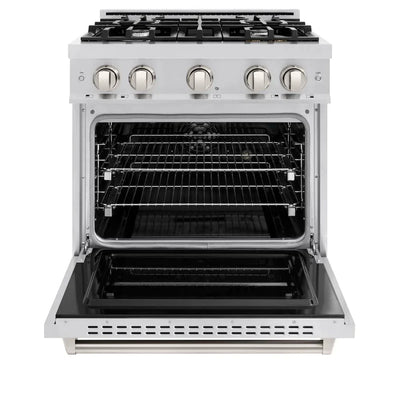 ZLINE 30" Dual Fuel Range, Gas Cooktop, Electric Convection Oven Stainless Steel, CDR30