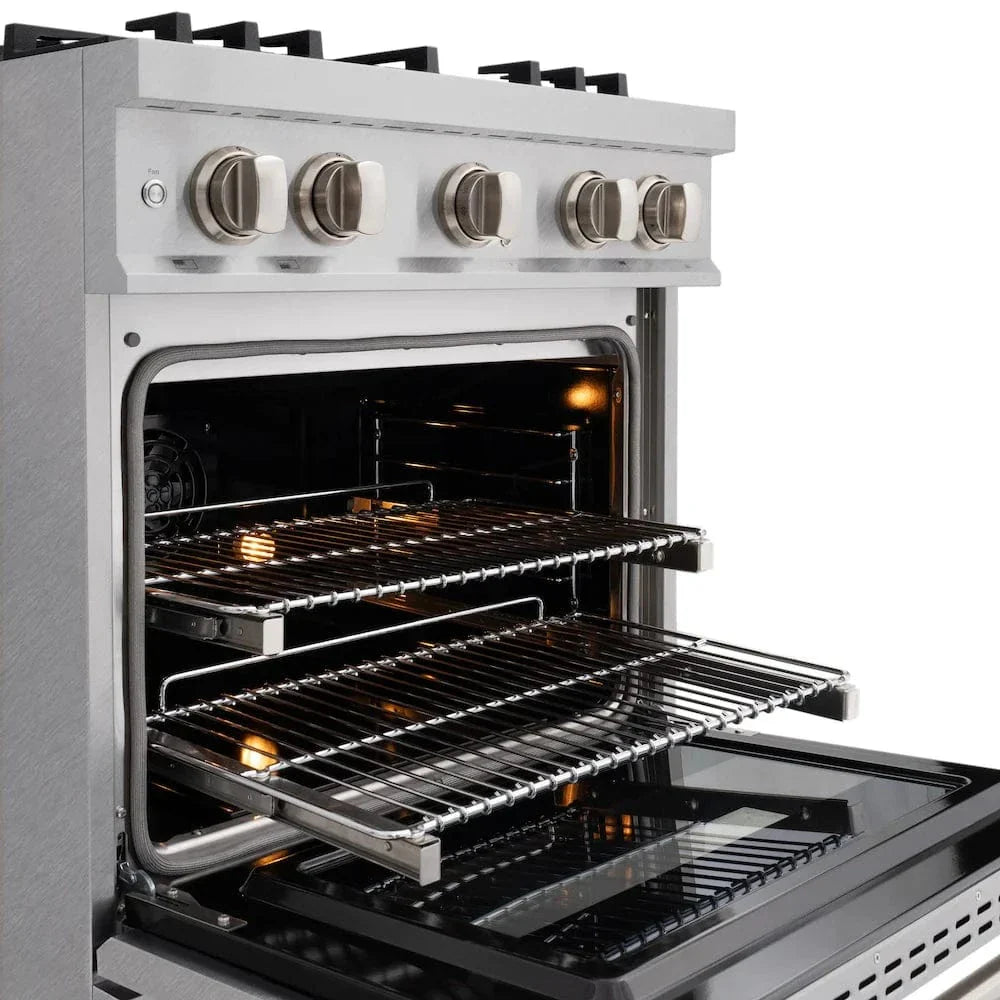 ZLINE 30" Dual Fuel Range, Gas Cooktop, Electric Convection Oven DuraSnow® Stainless Steel, CDRS-30