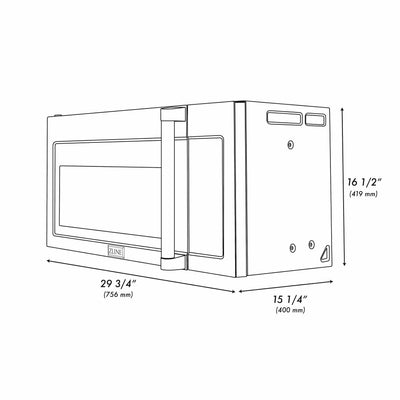 ZLINE 30" Recirculating Over the Range Convection Microwave with Traditional Handle and Charcoal Filters in Fingerprint Resistant SS MWO-OTRCFH-30-SS