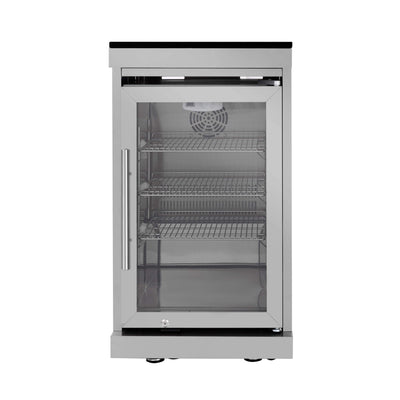 Castelle Flame Astoria 94-Inch 6-Burner 85K BTU Outdoor Kitchen Grill Island With Wine Cooler, Rotisserie, Cabinets, And Granite Countertops (SAK68014)