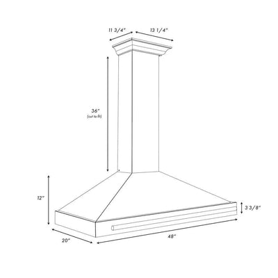 ZLINE 48" Autograph Stainless Wall Range Hood KB4SNZ-BLM48-G