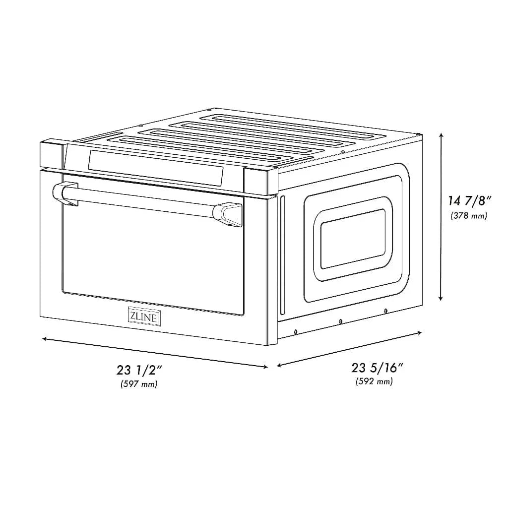 ZLINE 24" Microwave Drawer, Stainless Steel, Bronze MWDZ-1-H-CB