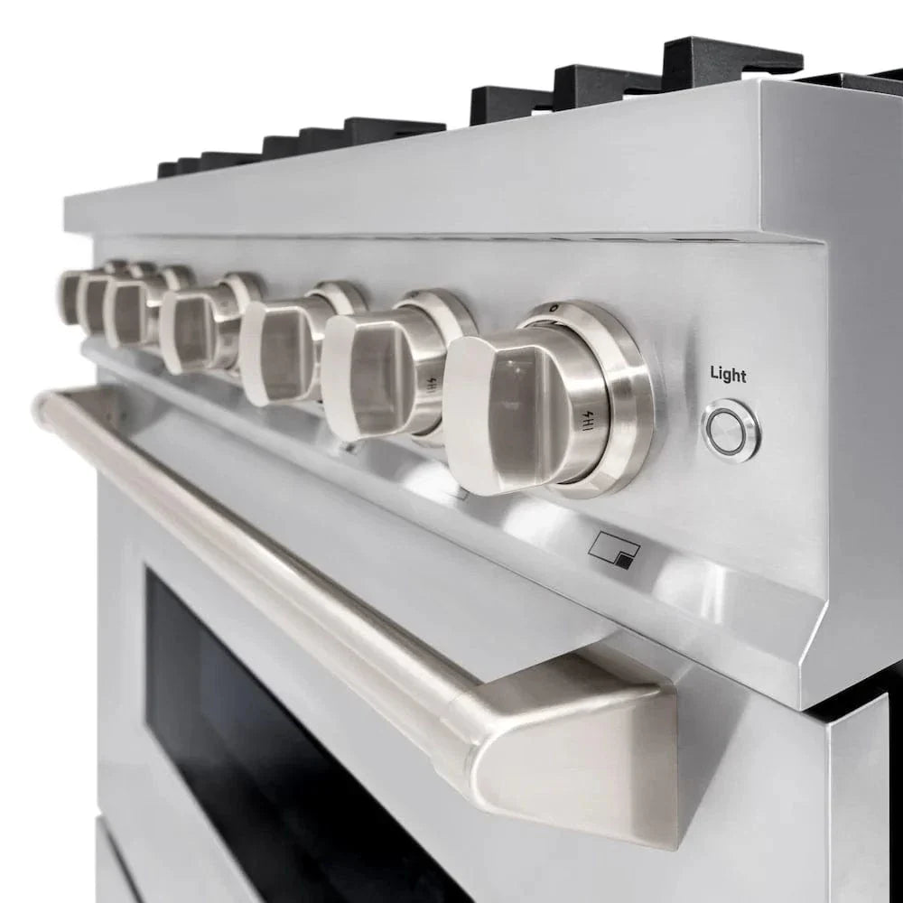 ZLINE 36" Dual Fuel Range, Gas Cooktop, Electric Convection Oven Stainless Steel, CDR36
