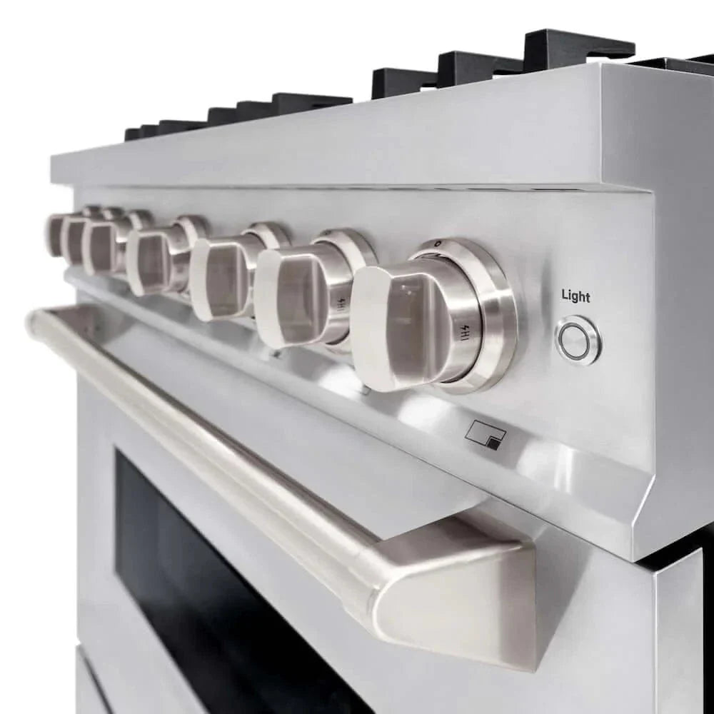 ZLINE 36" Dual Fuel Range, Gas Cooktop, Electric Convection Oven Stainless Steel, CDR-BR-36