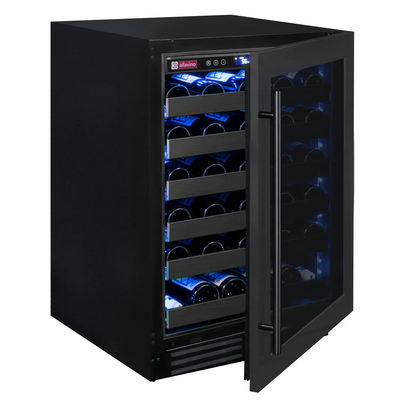 Allavino Reserva Series 50 Bottle Built-in Undercounter Luxury Wine Refrigerator with Black Stainless Steel Door