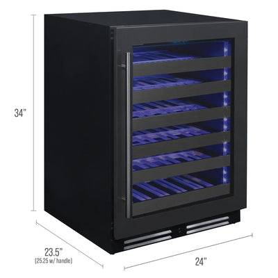 Allavino Reserva Series 50 Bottle Built-in Undercounter Luxury Wine Refrigerator with Black Stainless Steel Door