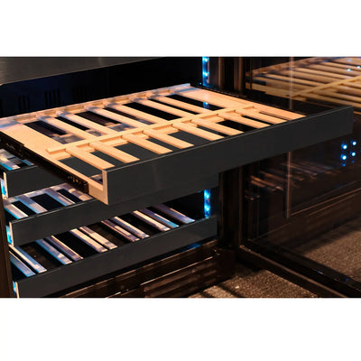 Allavino Reserva Series 50 Bottle Built-in Undercounter Luxury Wine Refrigerator with Black Stainless Steel Door