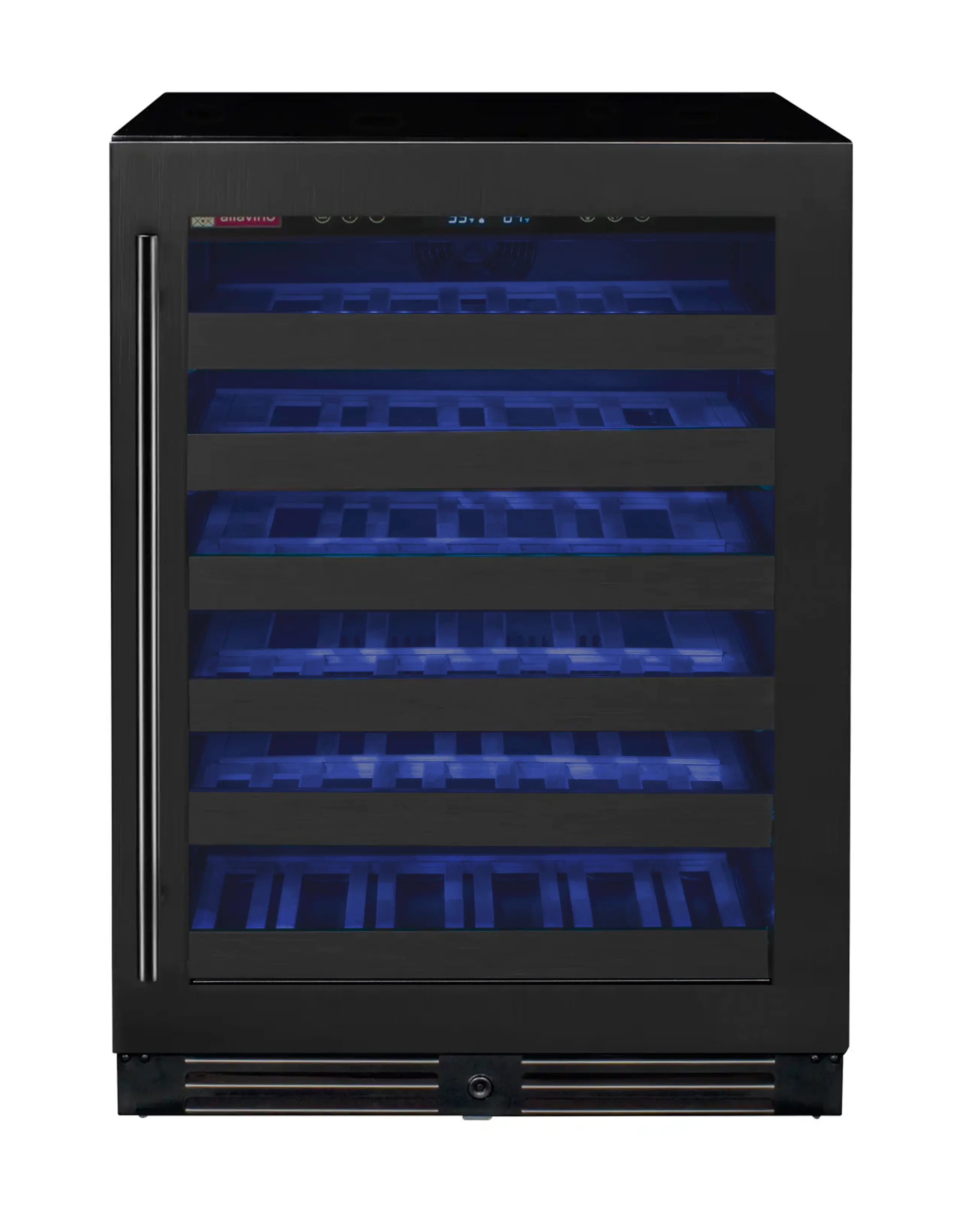 Allavino Reserva Series 50 Bottle Built-in Undercounter Luxury Wine Refrigerator with Black Stainless Steel Door