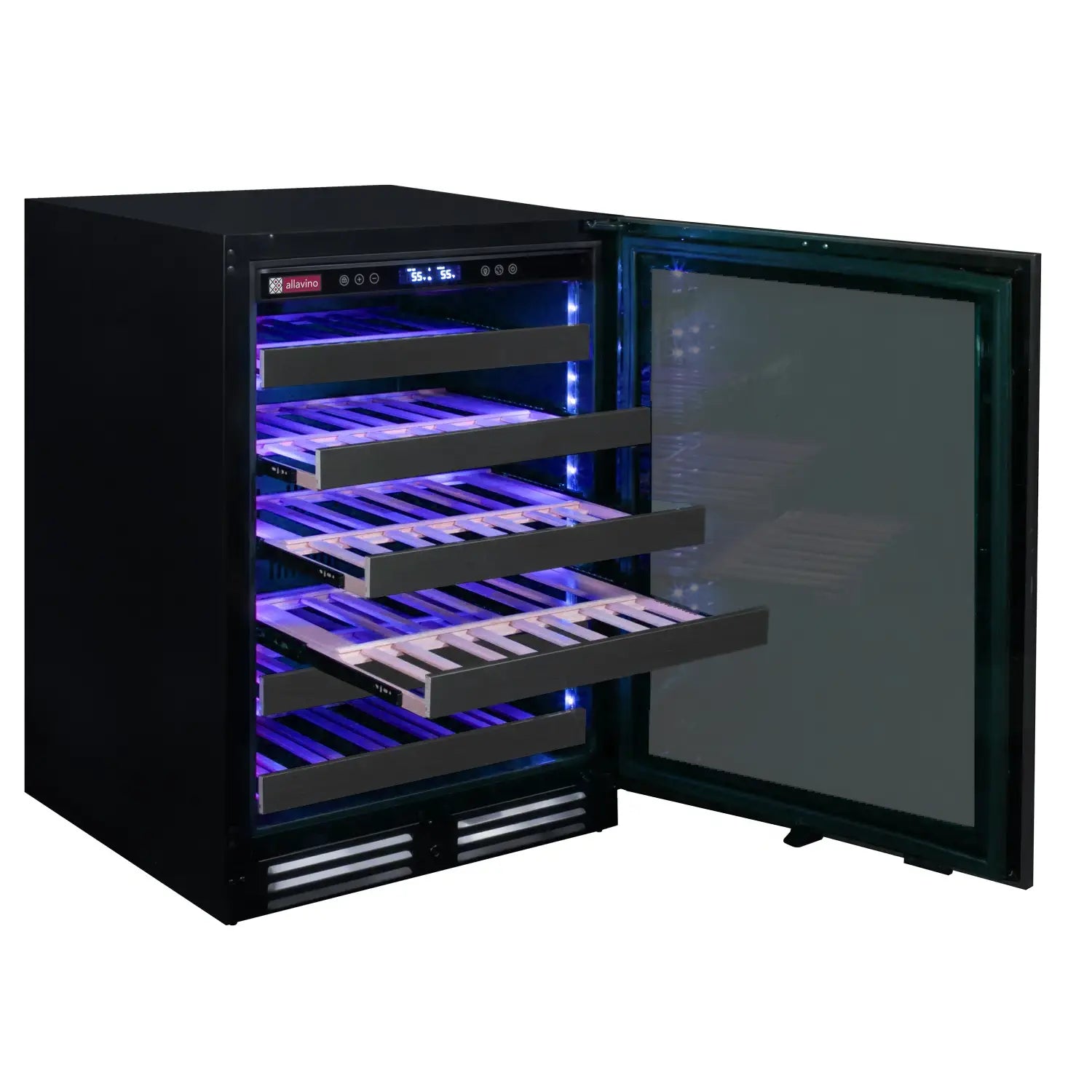 Allavino Reserva Series 50 Bottle Built-in Undercounter Luxury Wine Refrigerator with Black Stainless Steel Door