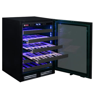 Allavino Reserva Series 50 Bottle Built-in Undercounter Luxury Wine Refrigerator with Black Stainless Steel Door
