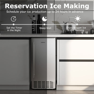 Under Counter Nugget Ice Maker with Timer & Self-Cleaning