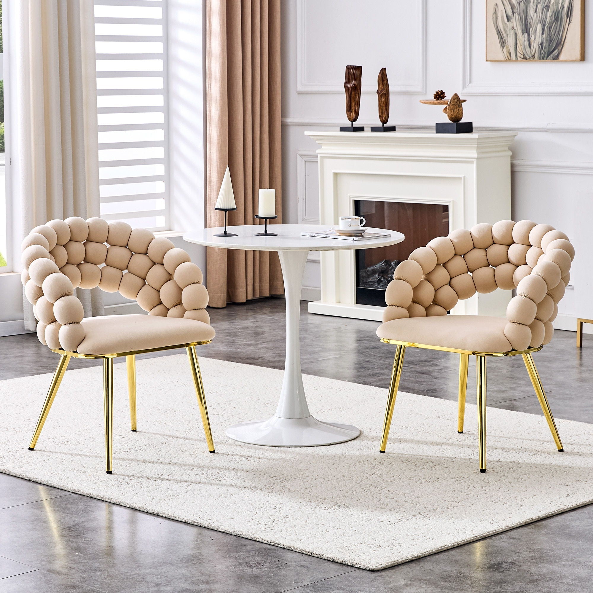 Puffy Bubble Ball Chain Chairs For Dining Room (Set of 2)