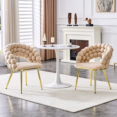Puffy Bubble Ball Chain Chairs For Dining Room (Set of 2)