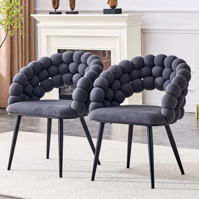 Puffy Bubble Ball Chain Chairs For Dining Room (Set of 2)
