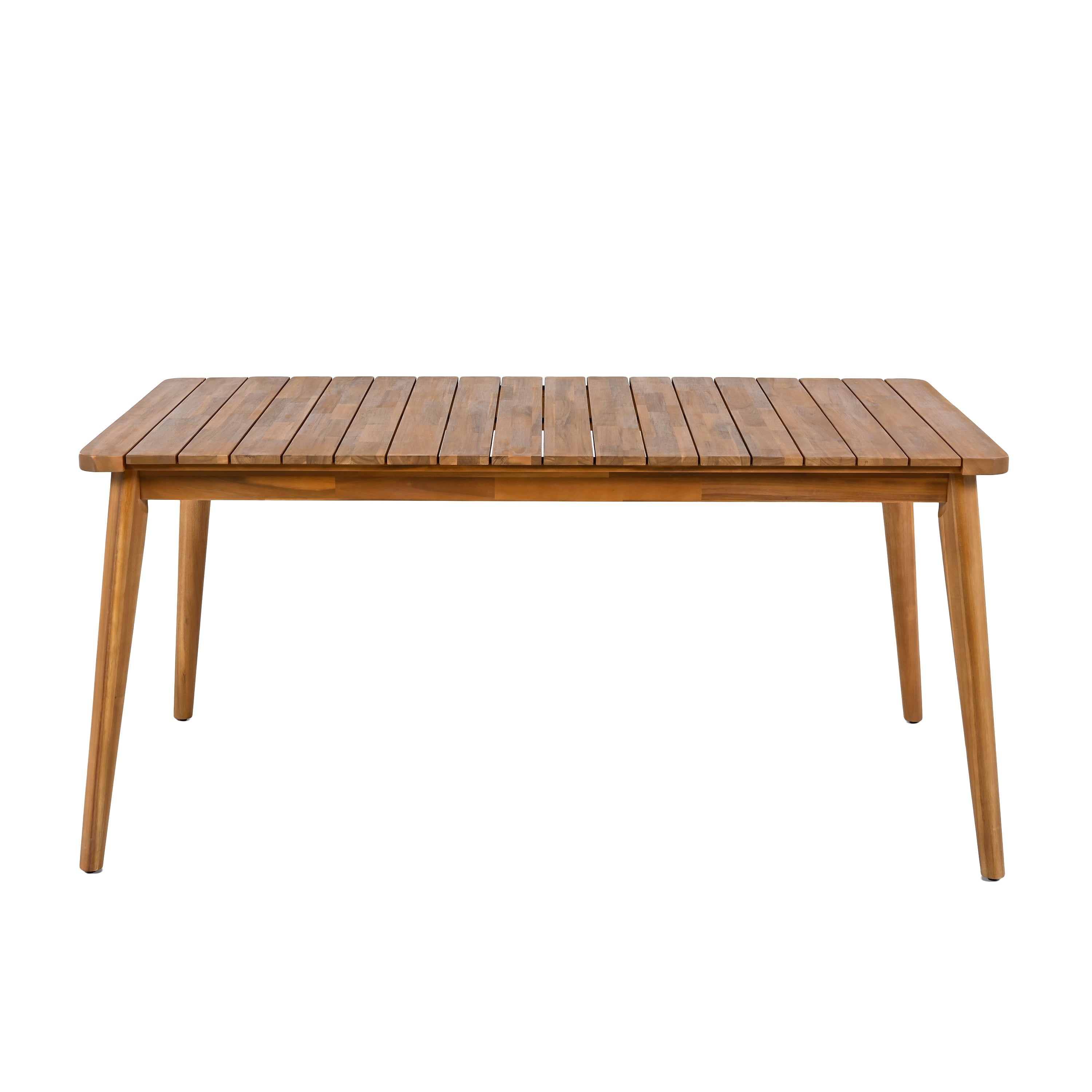 Outdoor Dining Set with Acacia Wood Table and 4 Chairs, Beige