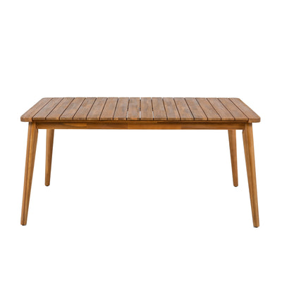 Outdoor Dining Set with Acacia Wood Table and 4 Chairs, Beige