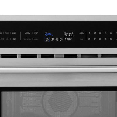 ZLINE Kitchen Package Refrigerator, Rangetop, Wall Oven, Microwave 4KPR-RT48-MWAWS
