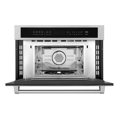 ZLINE Kitchen Package Refrigerator, Rangetop, Wall Oven, Microwave 4KPR-RT30-MWAWS