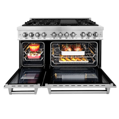 ZLINE Kitchen Package Refrigerator, Range,Range Hood , Dishwasher,  4KPR-RARH48-DWV