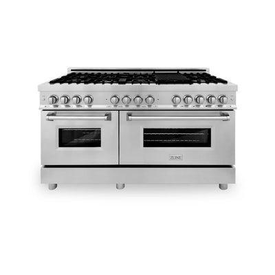 ZLINE Kitchen Package Refrigerator, Range , Range Hood , Microwave, Dishwasher 5KPR-RARH60-MWDWV