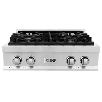 ZLINE Kitchen Package Refrigerator, Rangetop, Rangehood, Wall Oven, 4KPR-RTRH30-AWD