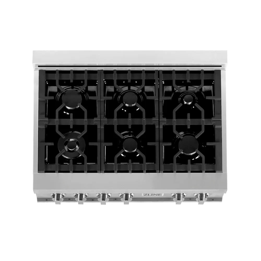 ZLINE Kitchen Package Refrigerator, Rangetop, Rangehood, Wall Oven, 4KPR-RTRH36-AWD