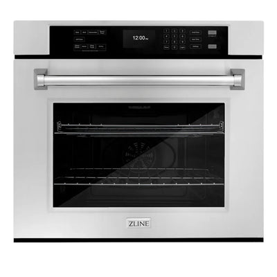 ZLINE Kitchen Package Refrigerator, Rangetop, Rangehood, Wall Oven, 4KPR-RTRH36-AWS