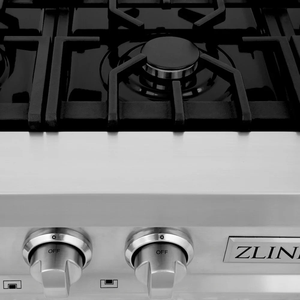 ZLINE Kitchen Package Refrigerator, Rangetop, Wall Oven, Microwave 4KPR-RT36-MWAWS