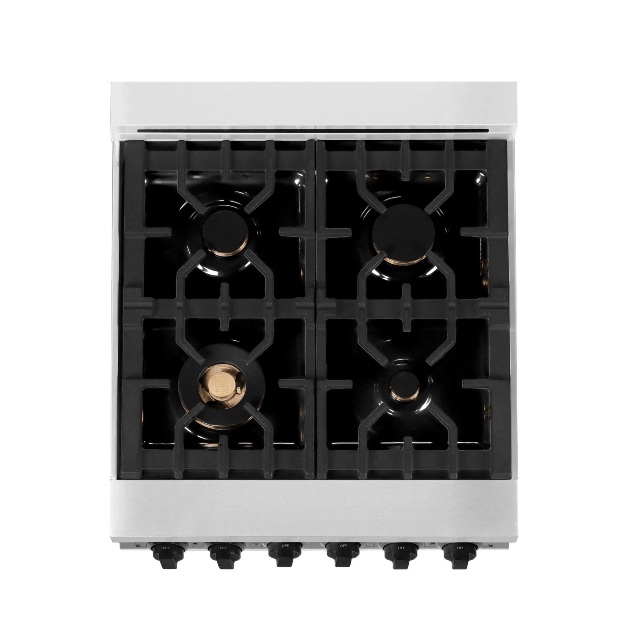 ZLINE 24" Autograph Gas Range, DuraSnow, White Door, RGSZ-WM-24-MB