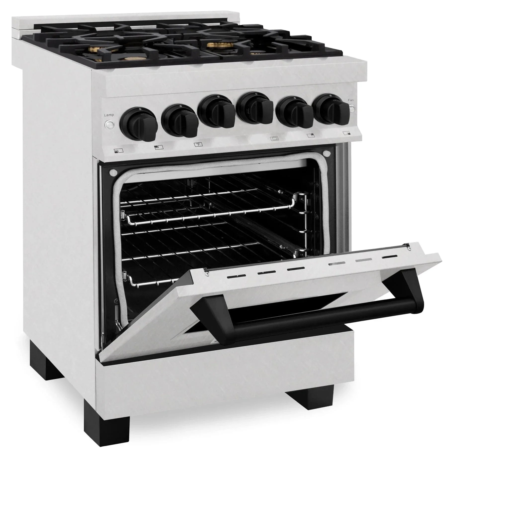 ZLINE 24" Autograph Gas Range Gas, DuraSnow, RGSZ-SN-24-MB