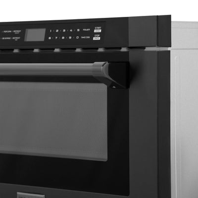 ZLINE 24" Built-in Microwave Drawer, Black Stainless Steel, MWD-1-BS-H