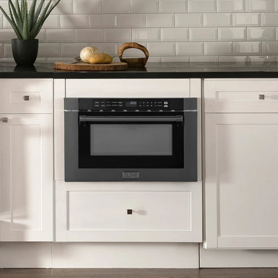 ZLINE 24" Built-in Microwave Drawer, Black Stainless Steel, MWD-1-BS-H