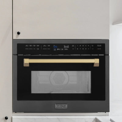 ZLINE 24" Convection Microwave, Black Stainless, Bronze MWOZ-24-BS-CB