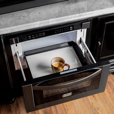ZLINE 24" Microwave Drawer, Black Stainless Steel, MWD-1-BS