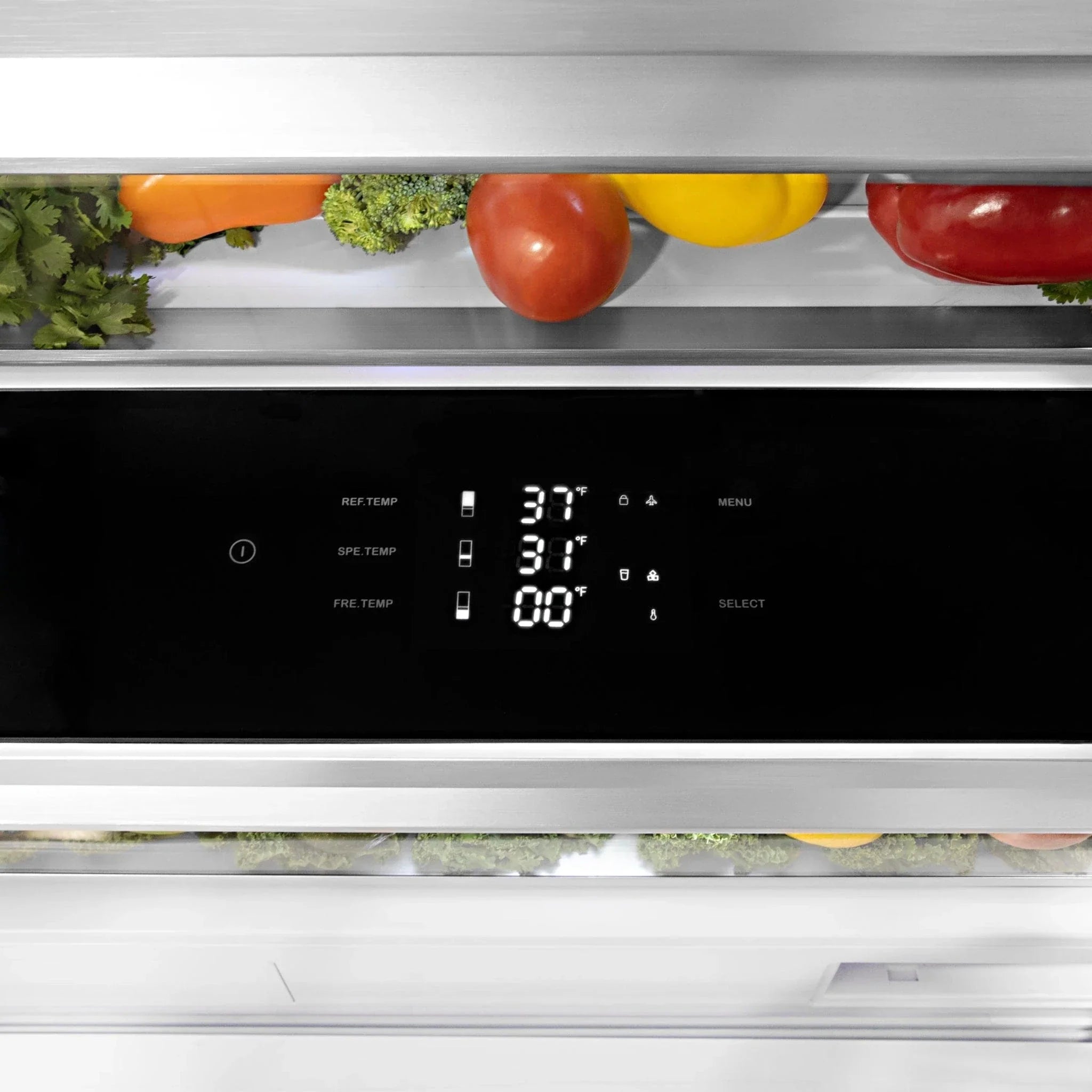 ZLINE 30" Autograph 16.1 cu. ft. 2-Door Bottom Freezer Fridge Water/Ice Dispenser Stainless Steel Matte Black Accents RBIVZ-304-30-MB