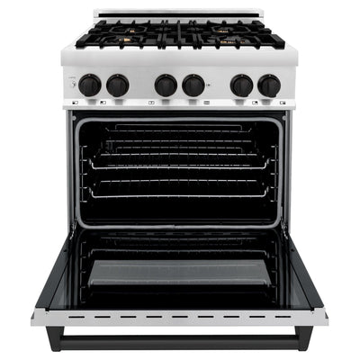 ZLINE 30" Autograph Dual Fuel Range, Stainless Steel, RAZ-30-MB