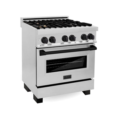 ZLINE 30" Autograph Dual Fuel Range, Stainless Steel, RAZ-30-MB