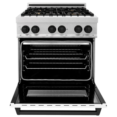 ZLINE 30" Autograph, Dual Fuel Range, White Door, RASZ-WM-30-MB