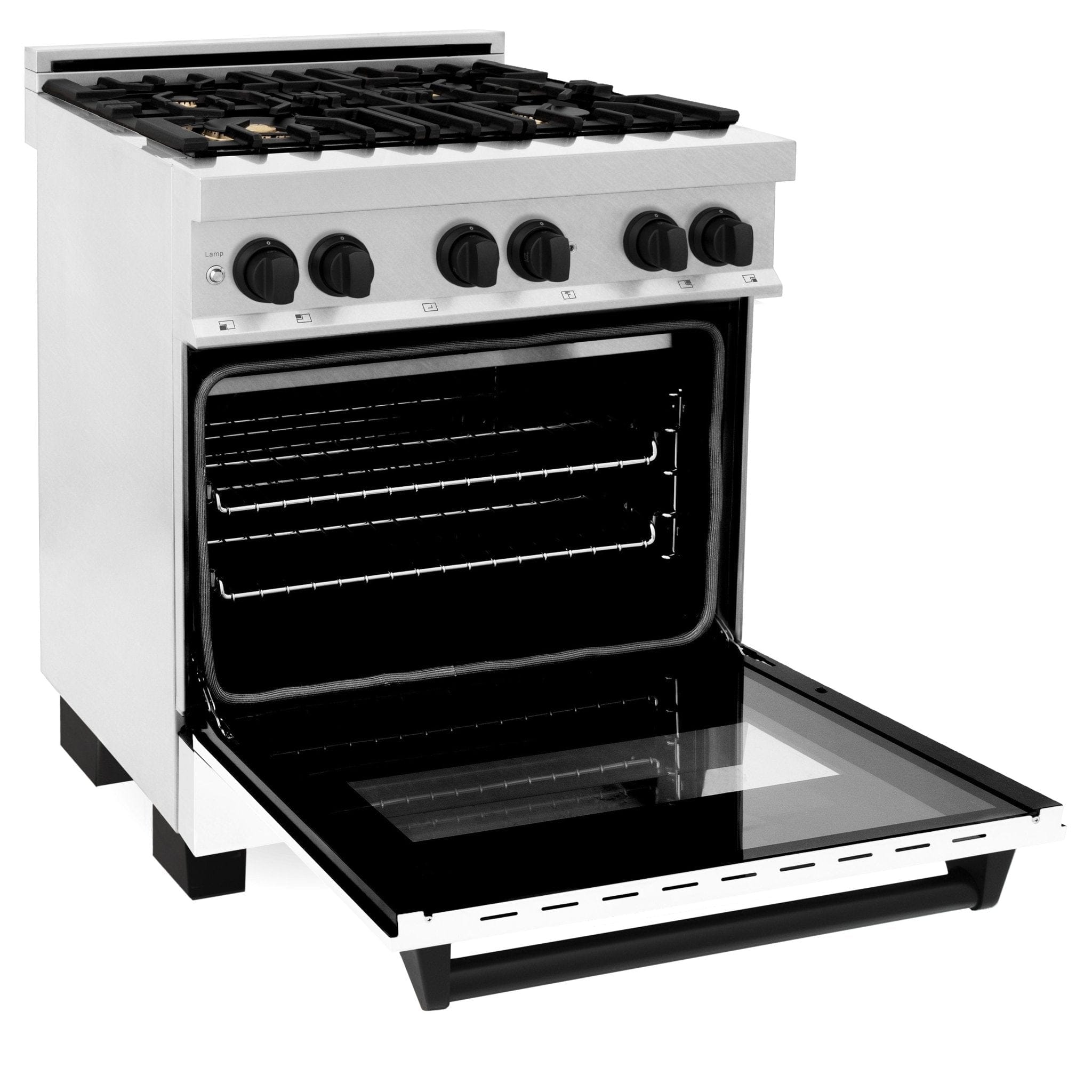 ZLINE 30" Autograph, Dual Fuel Range, White Door, RASZ-WM-30-MB